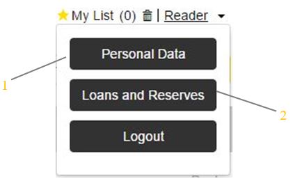 Reader options menu after sign in